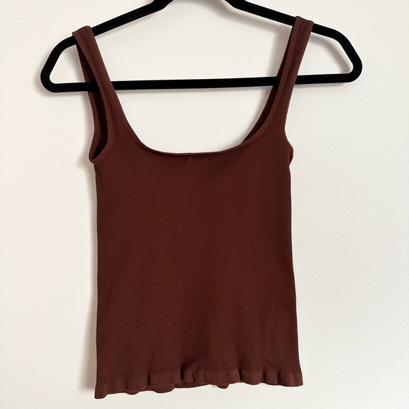 Intimately Free People Stay Here Chocolate Brown Seamless Tank Top - Picture 8 of 9